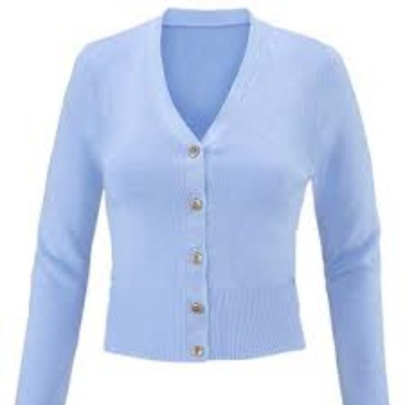 CAbi Light Blue Cardigan Sweater - Picture 1 of 7